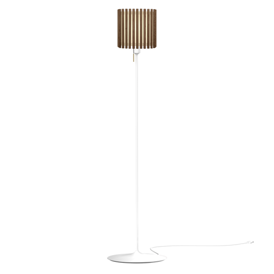 Komorebi Square gulvlampe, mørk egetræ og hvid • UMAGE