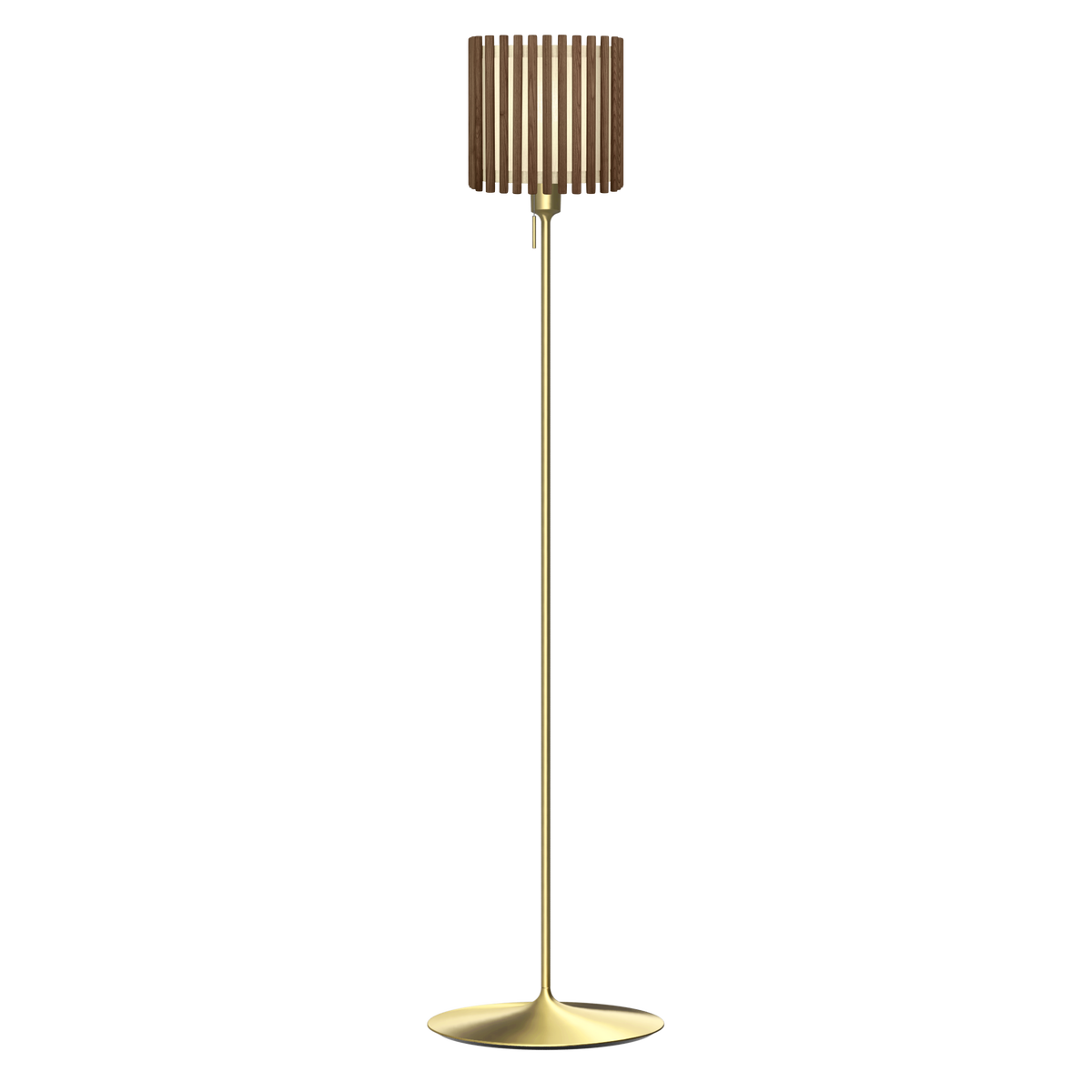 Komorebi Square gulvlampe, mørk egetræ og børstet messing look • UMAGE - Copenhagenhomedesign