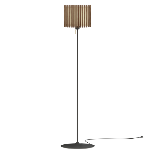 Komorebi Rectangular gulvlampe, mørk egetræ og sort • UMAGE