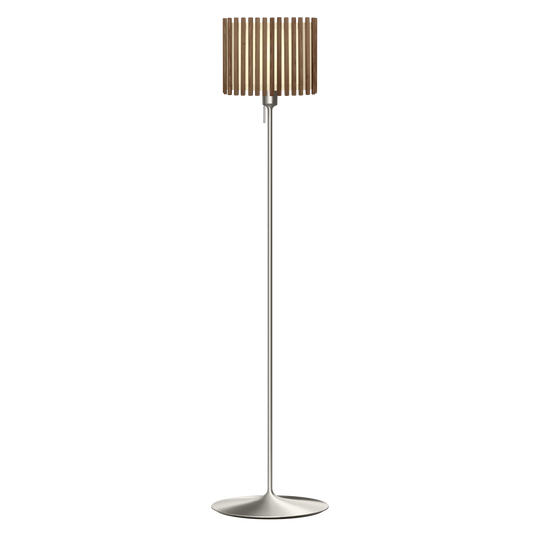 Komorebi Rectangular gulvlampe, mørk egetræ og børstet stål look • UMAGE