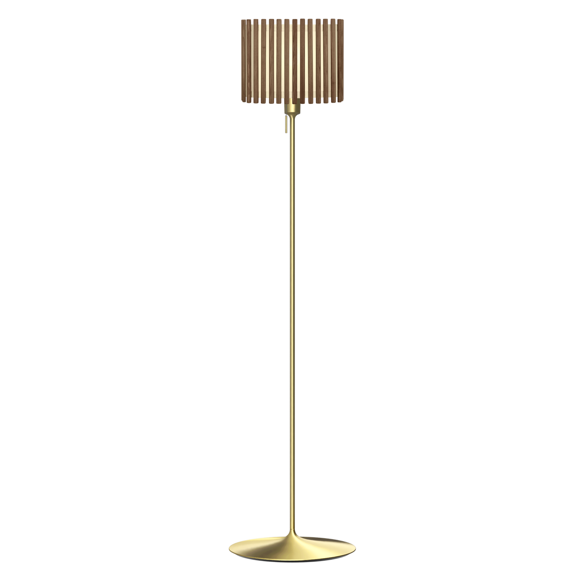 Komorebi Rectangular gulvlampe, mørk egetræ og børstet messing look • UMAGE - Copenhagenhomedesign