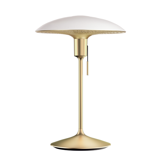 Manta Ray bordlampe, hvid og messing • UMAGE