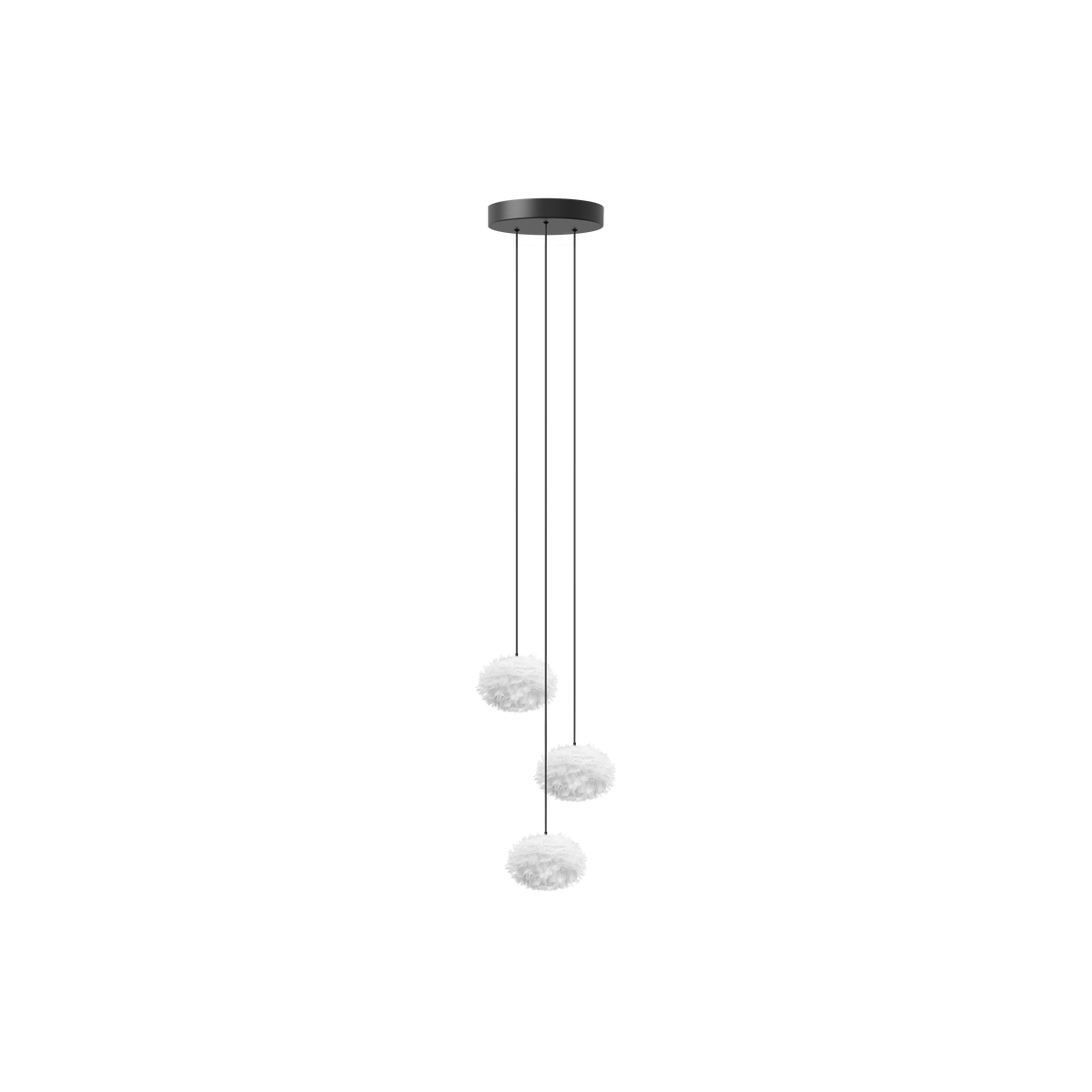 Eos Nano Cluster 3 pendel med roset mini, hvid og sort • UMAGE - Copenhagenhomedesign