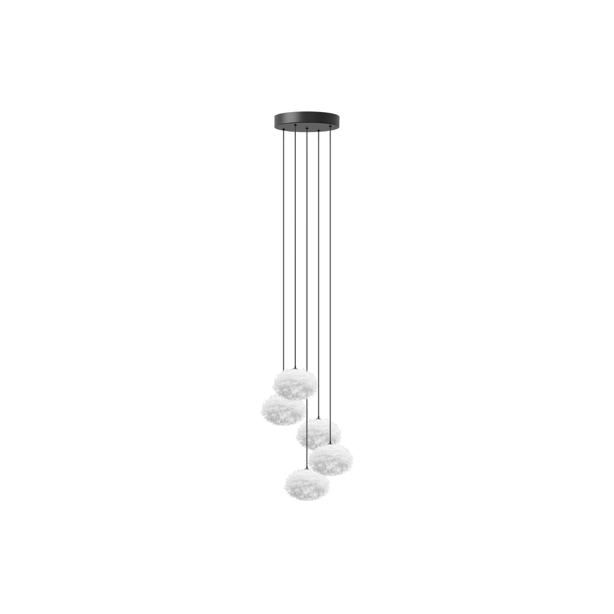 Eos Nano Cluster 5 pendel med roset mini, hvid og sort • UMAGE - Copenhagenhomedesign
