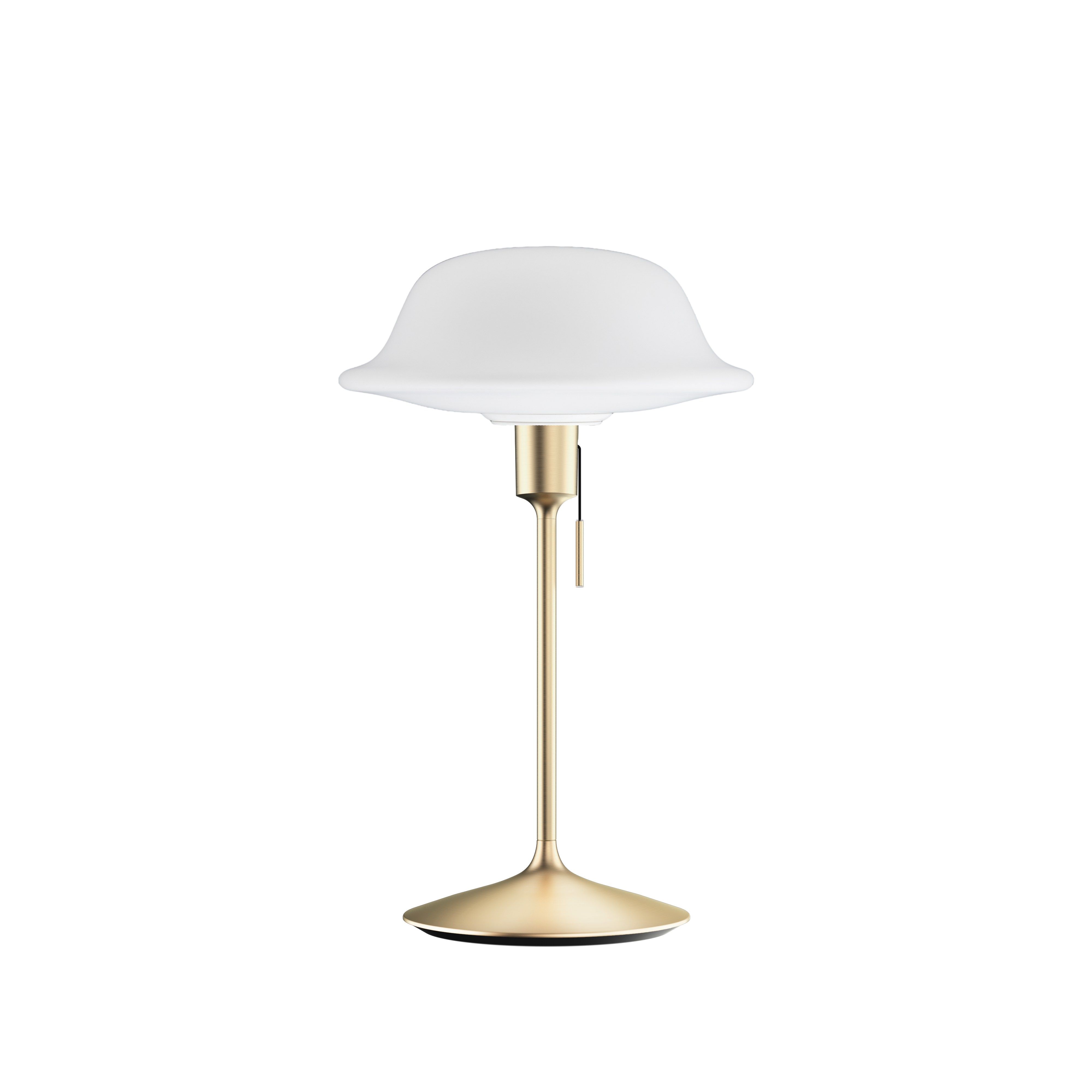 Butler bordlampe, hvid og børstet messing look • UMAGE