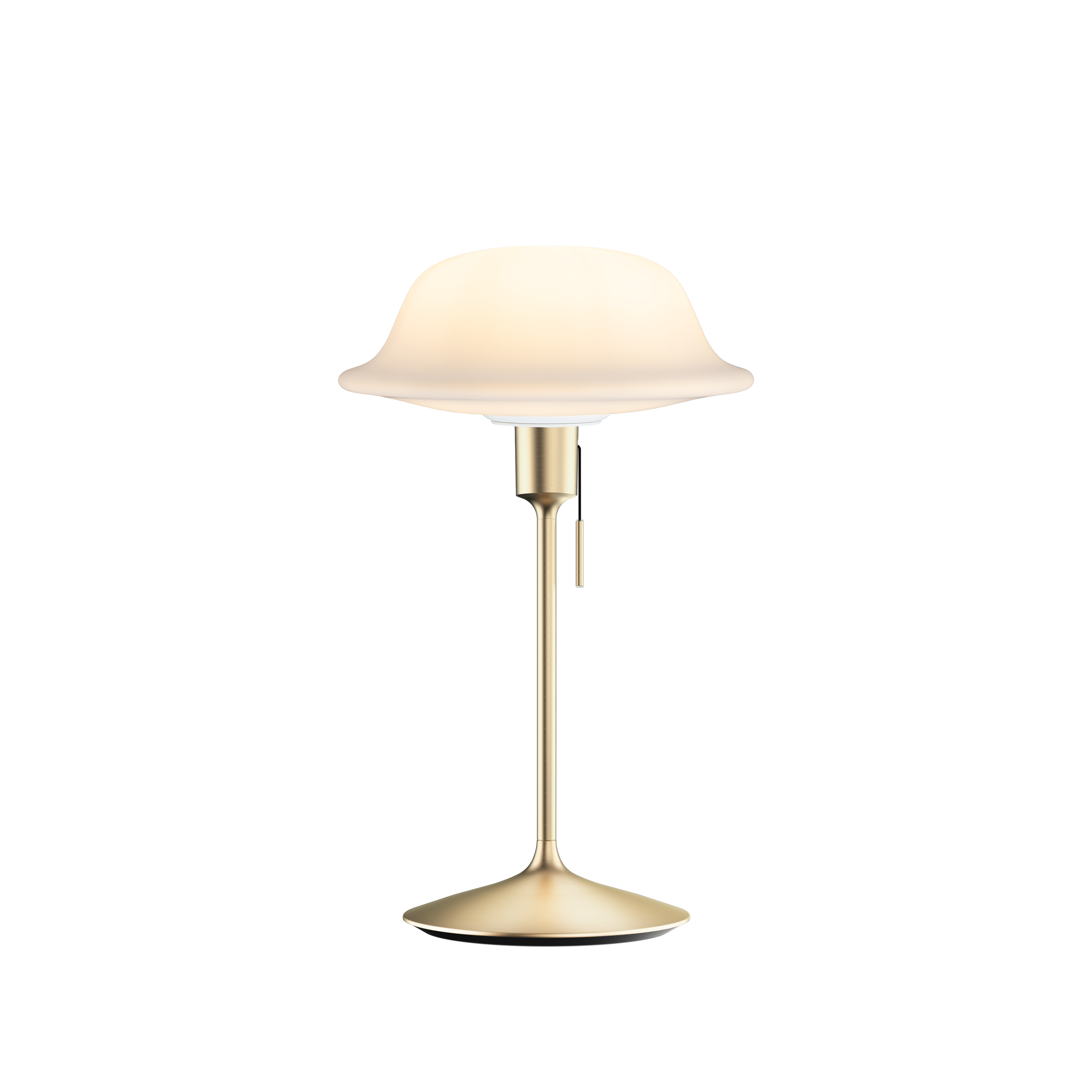 Butler bordlampe, hvid og børstet messing look • UMAGE