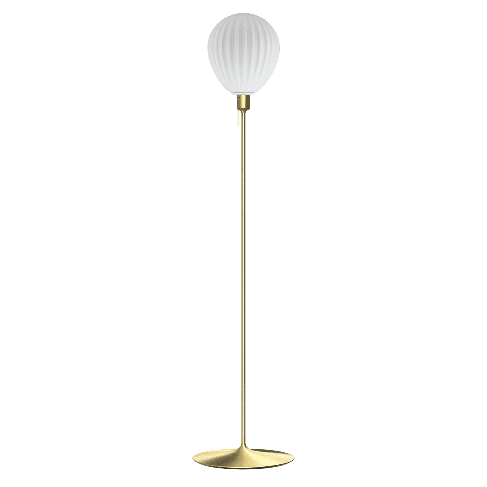 Around the World gulvlampe, hvid og børstet messing look • UMAGE