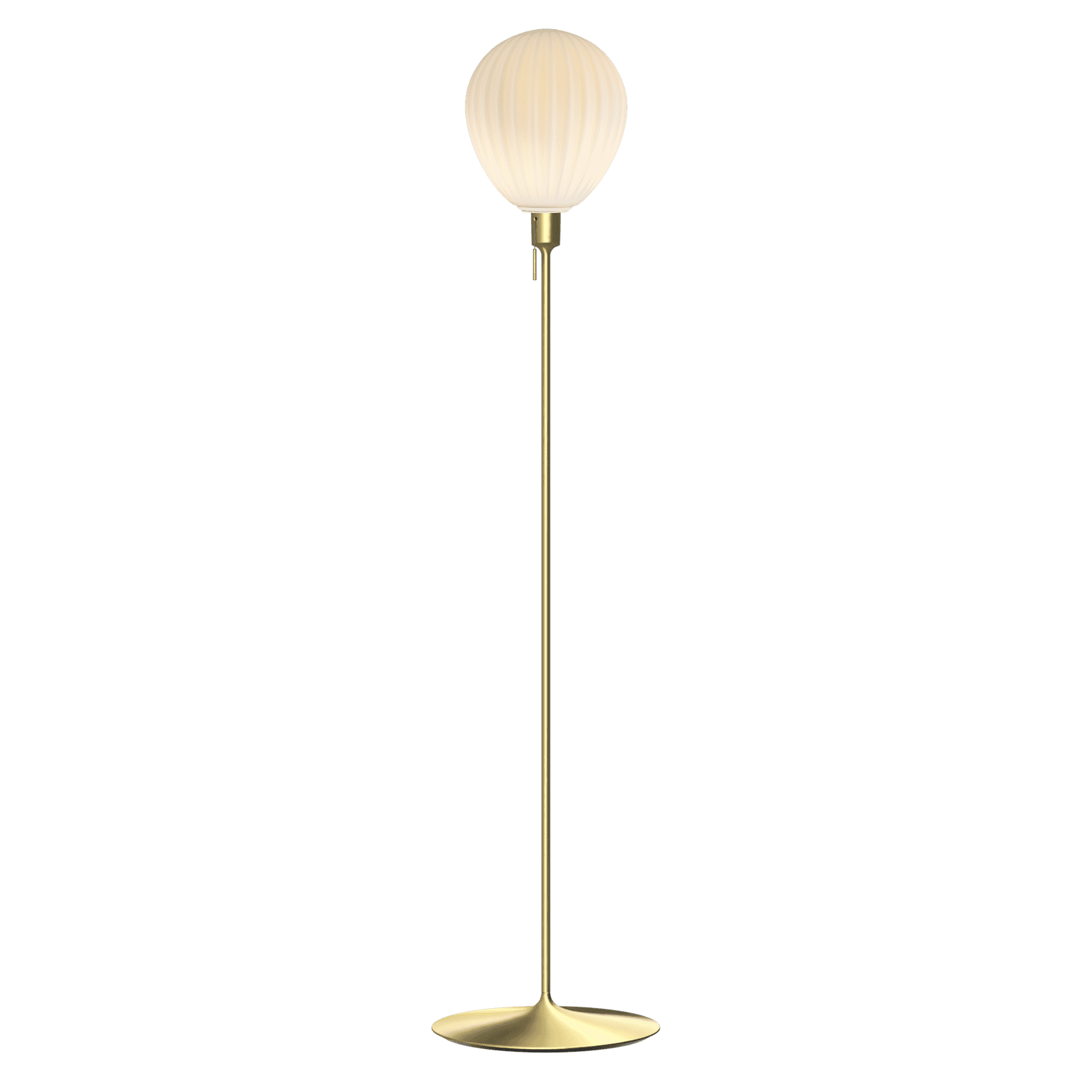Around the World gulvlampe, hvid og børstet messing look • UMAGE