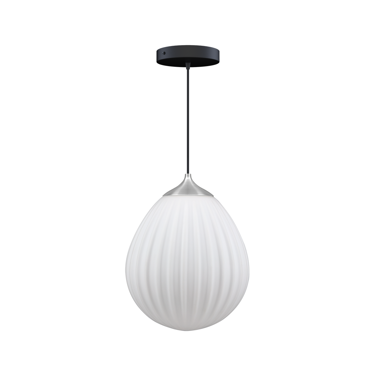 Around the World pendel med roset, hvid, børstet stål look og sort • UMAGE - Copenhagenhomedesign