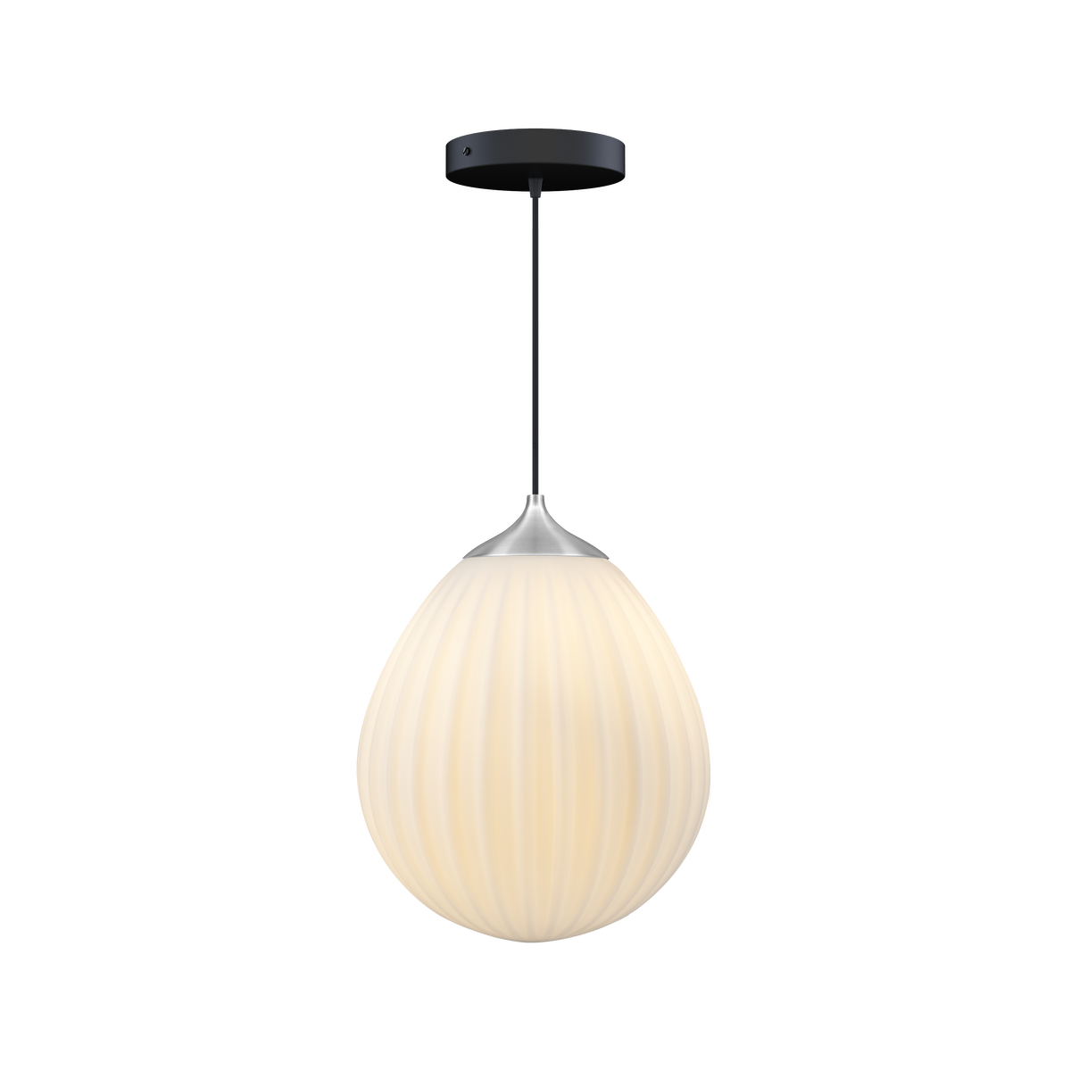 Around the World pendel med roset, hvid, børstet stål look og sort • UMAGE - Copenhagenhomedesign