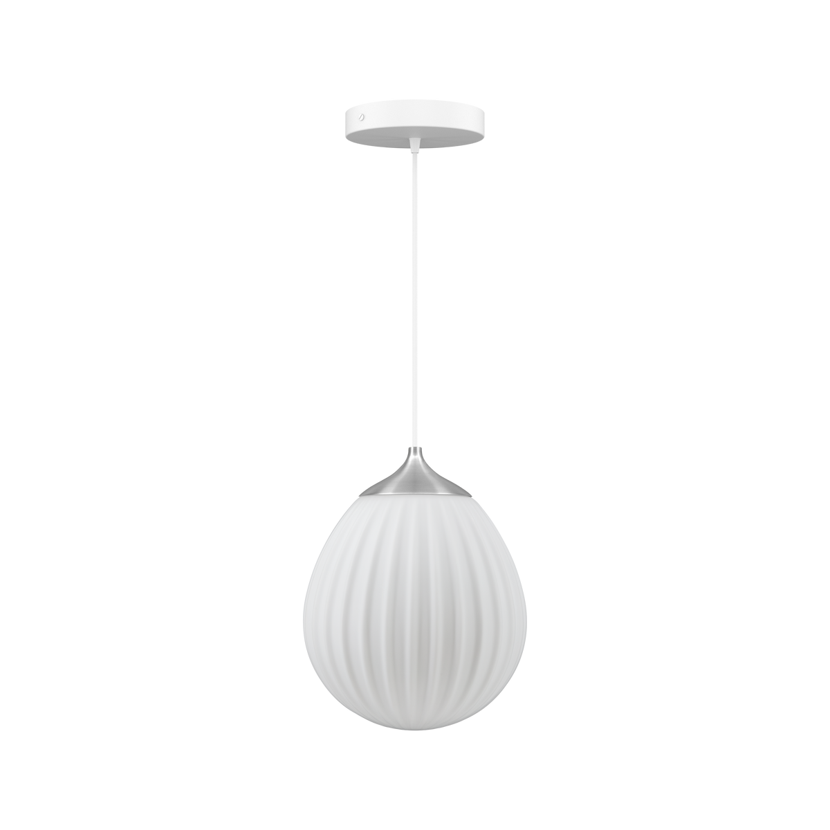 Around the World pendel med roset, hvid og børstet stål look • UMAGE - Copenhagenhomedesign