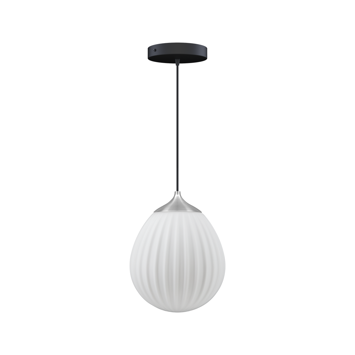 Around the World pendel med roset, hvid, børstet stål look og sort • UMAGE - Copenhagenhomedesign