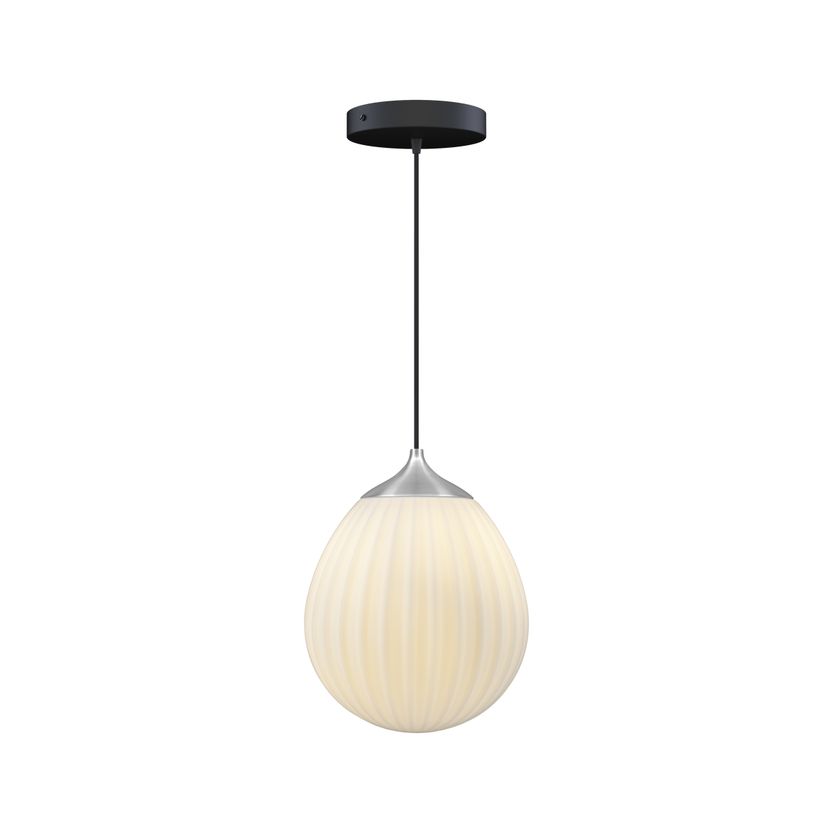 Around the World pendel med roset, hvid, børstet stål look og sort • UMAGE - Copenhagenhomedesign