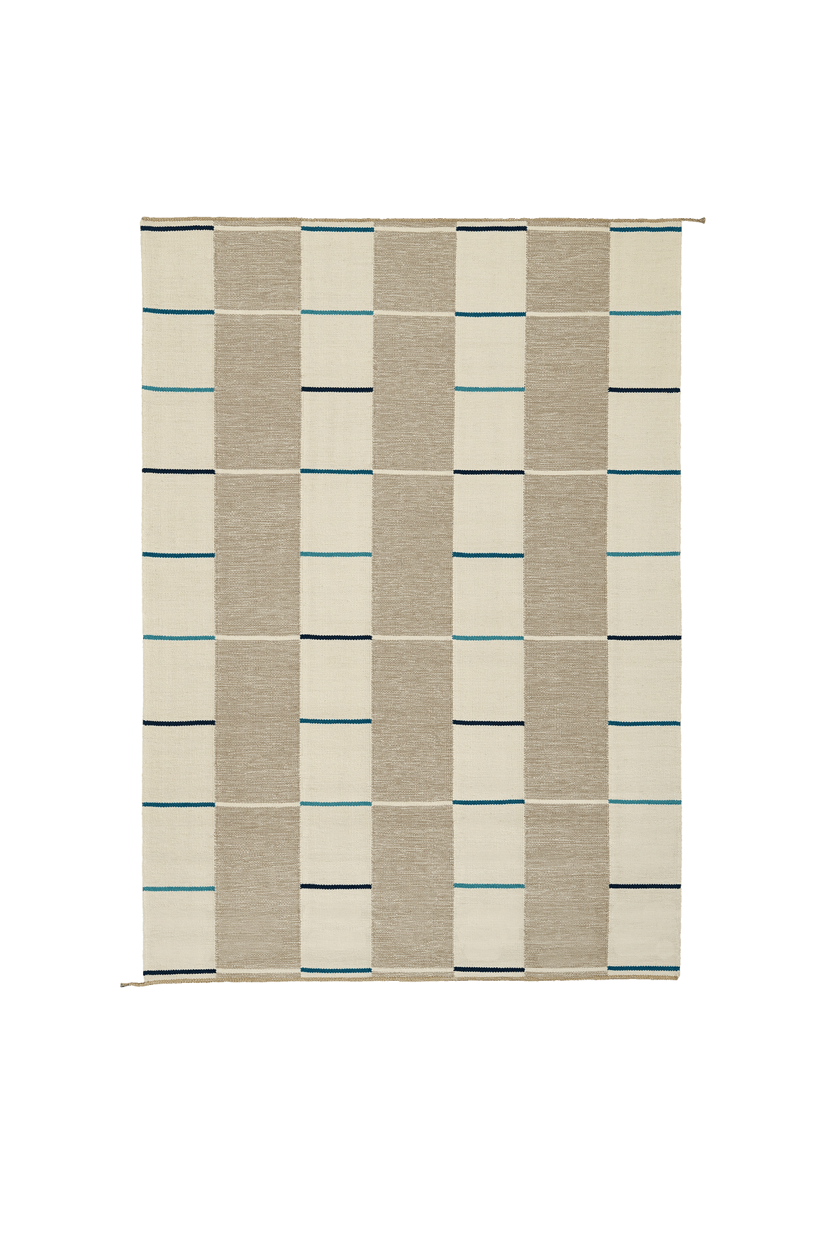 Tæppe VK-11, grå/hvid/blå • NORDICMODERN