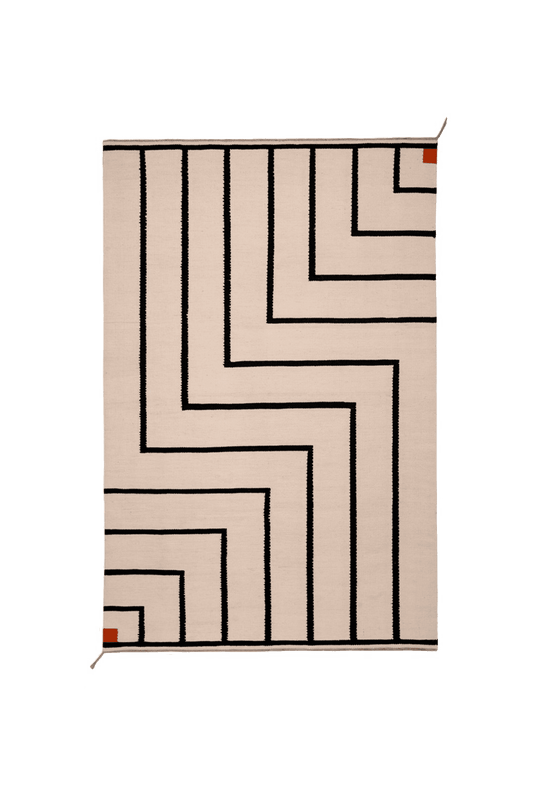 Tæppe VK-1, hvid/sort • NORDICMODERN