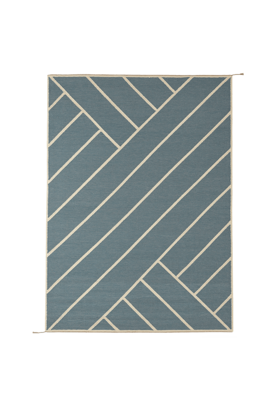 Tæppe VK-2, lyseblå/hvid • NORDICMODERN