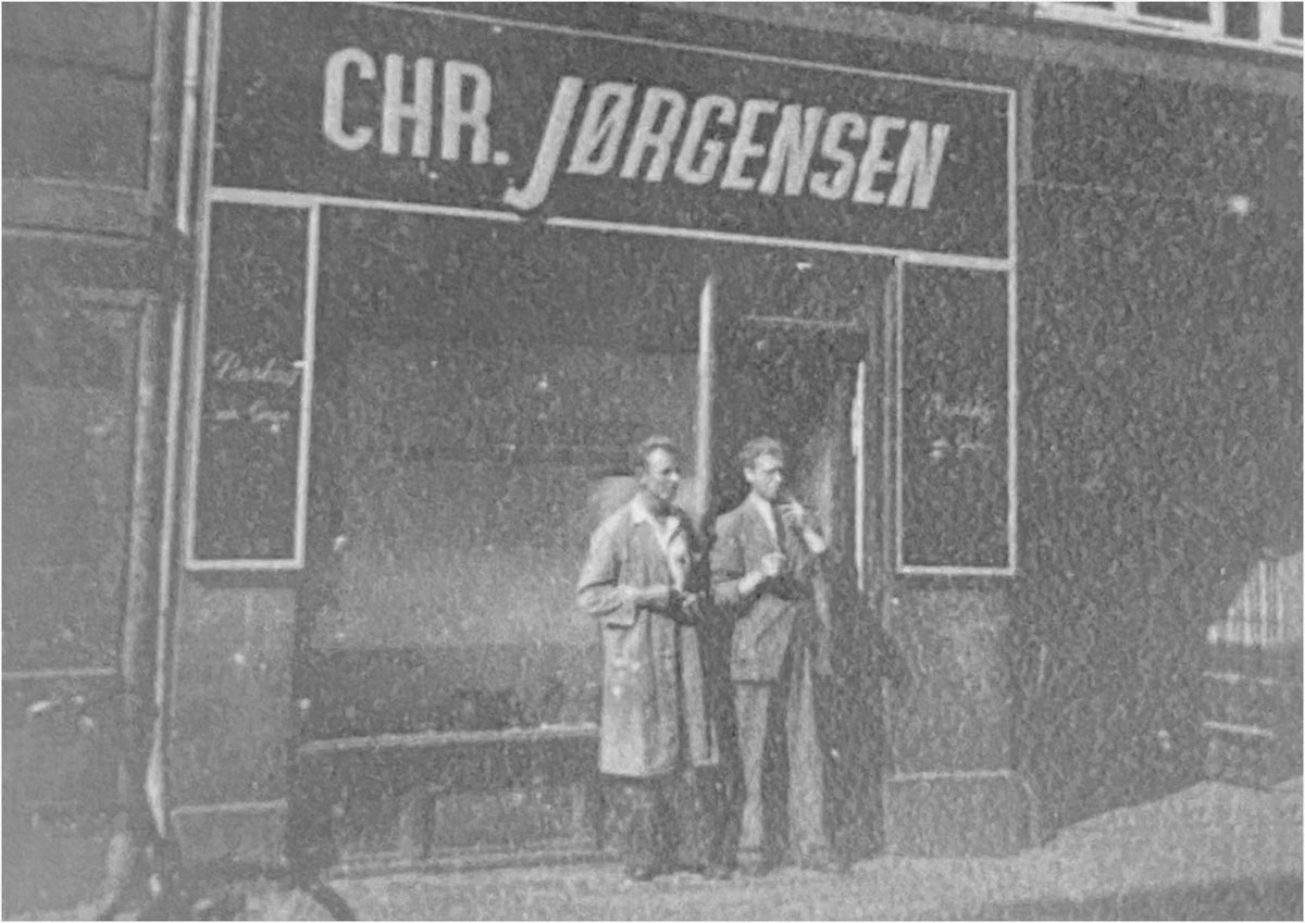 Den historiske butik med Chr. Jørgensen-skilt