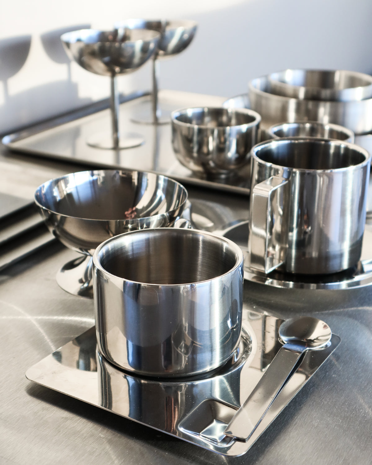 Kaffesæt Cappuccino TRIO rustfrit stål • NICHBA