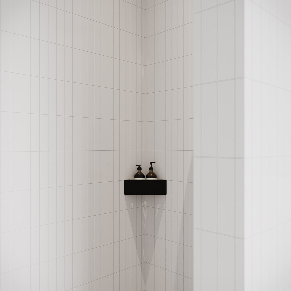 Brusehylde hjørne, sort • NICHBA - Copenhagenhomedesign