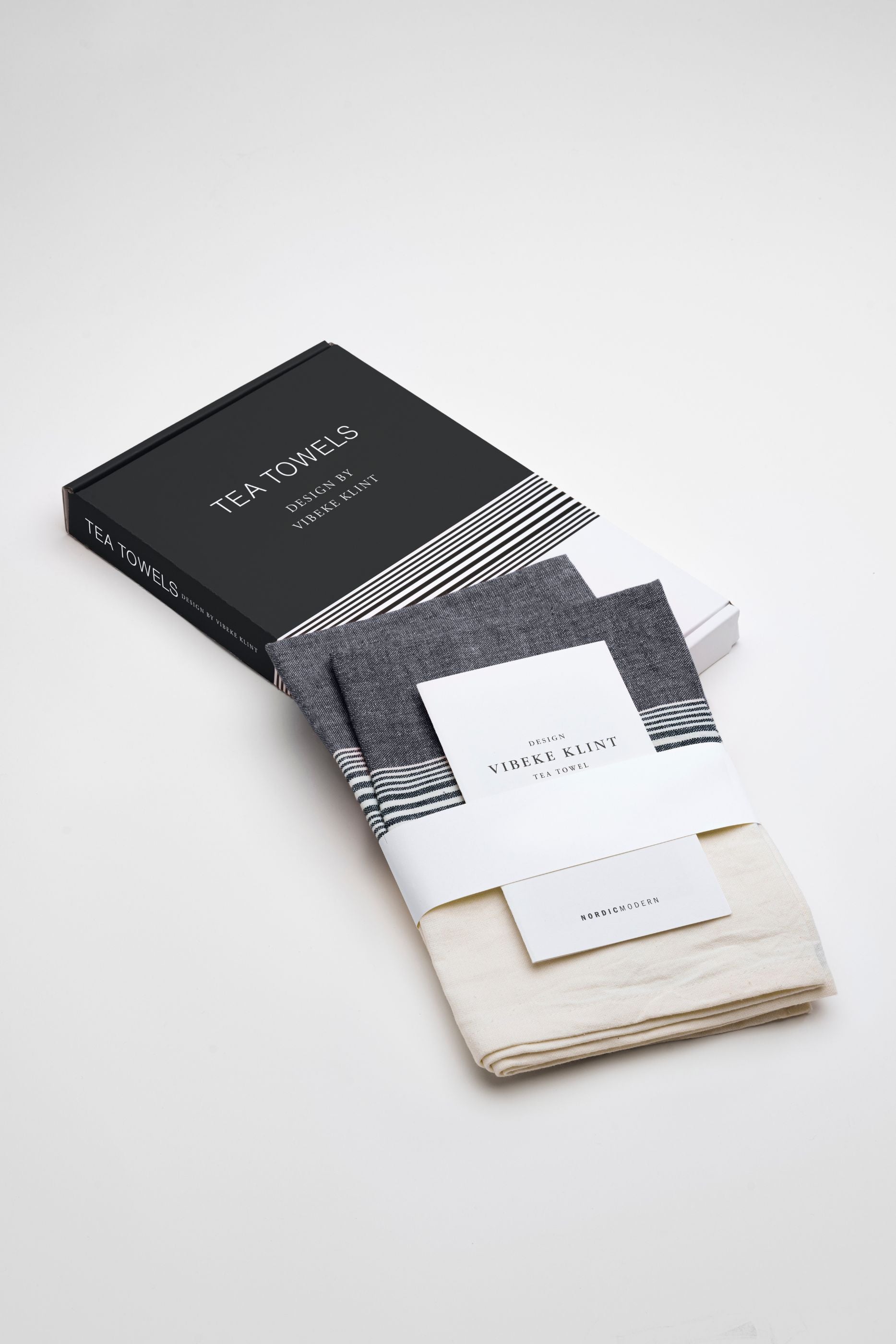 Tea towels, viskestykker (2 stk.), sort/hvid • NORDICMODERN - Copenhagenhomedesign