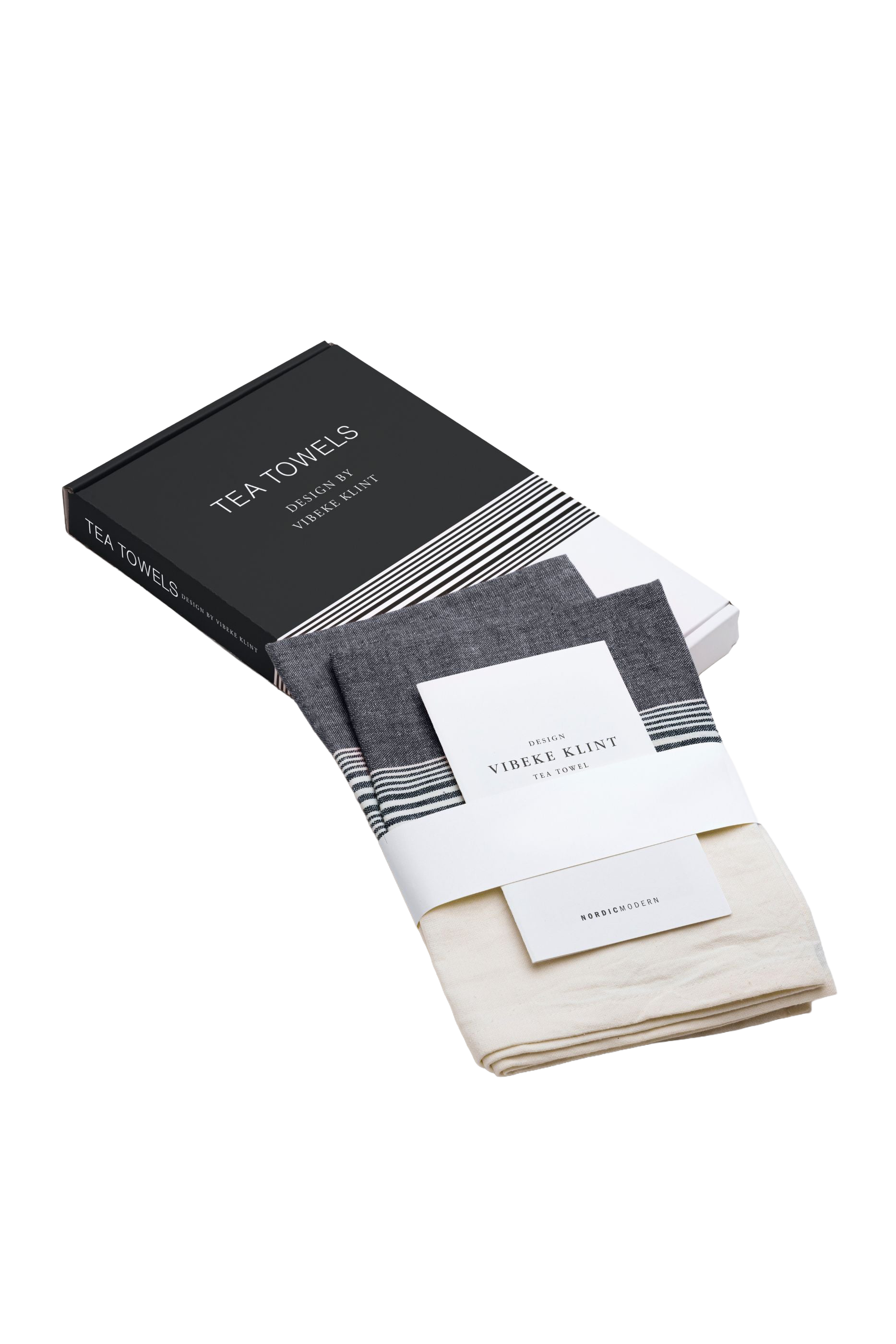 Tea towels, viskestykker (2 stk.), sort/hvid • NORDICMODERN - Copenhagenhomedesign