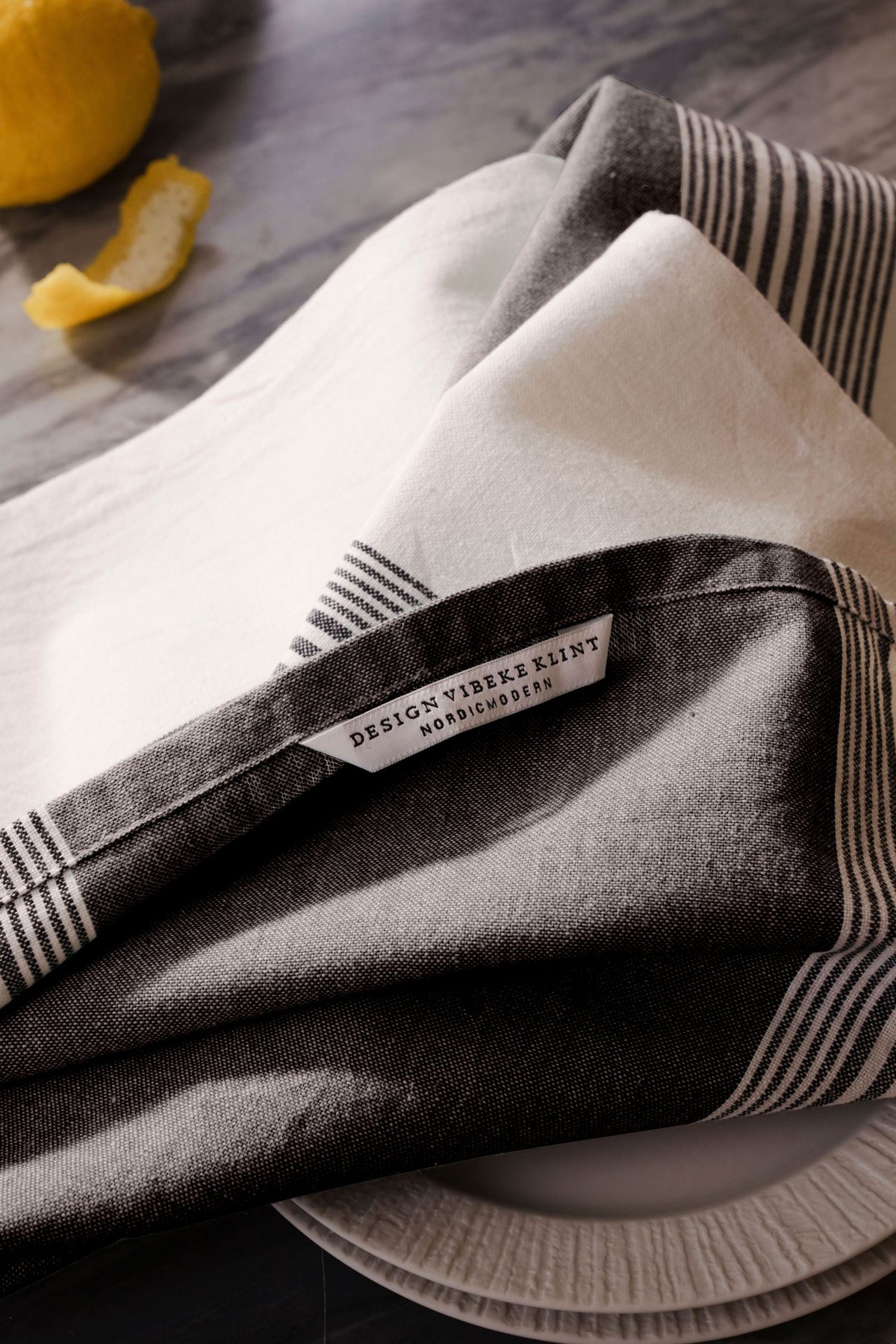 Tea towels, viskestykker (2 stk.), sort/hvid • NORDICMODERN - Copenhagenhomedesign