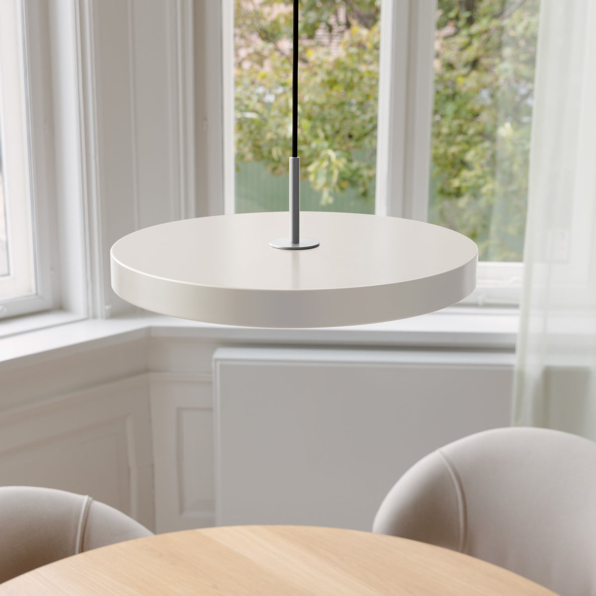 Asteria pendel, hvid og stål • UMAGE - Copenhagenhomedesign