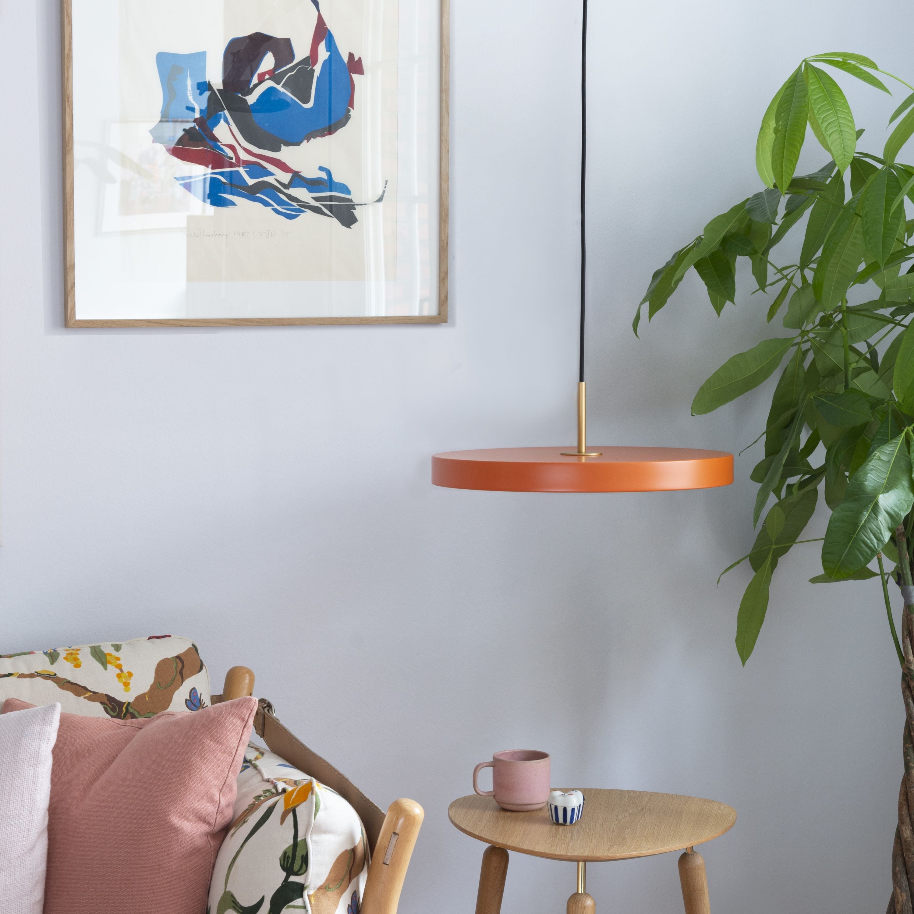 Asteria pendel, orange og messing • UMAGE
