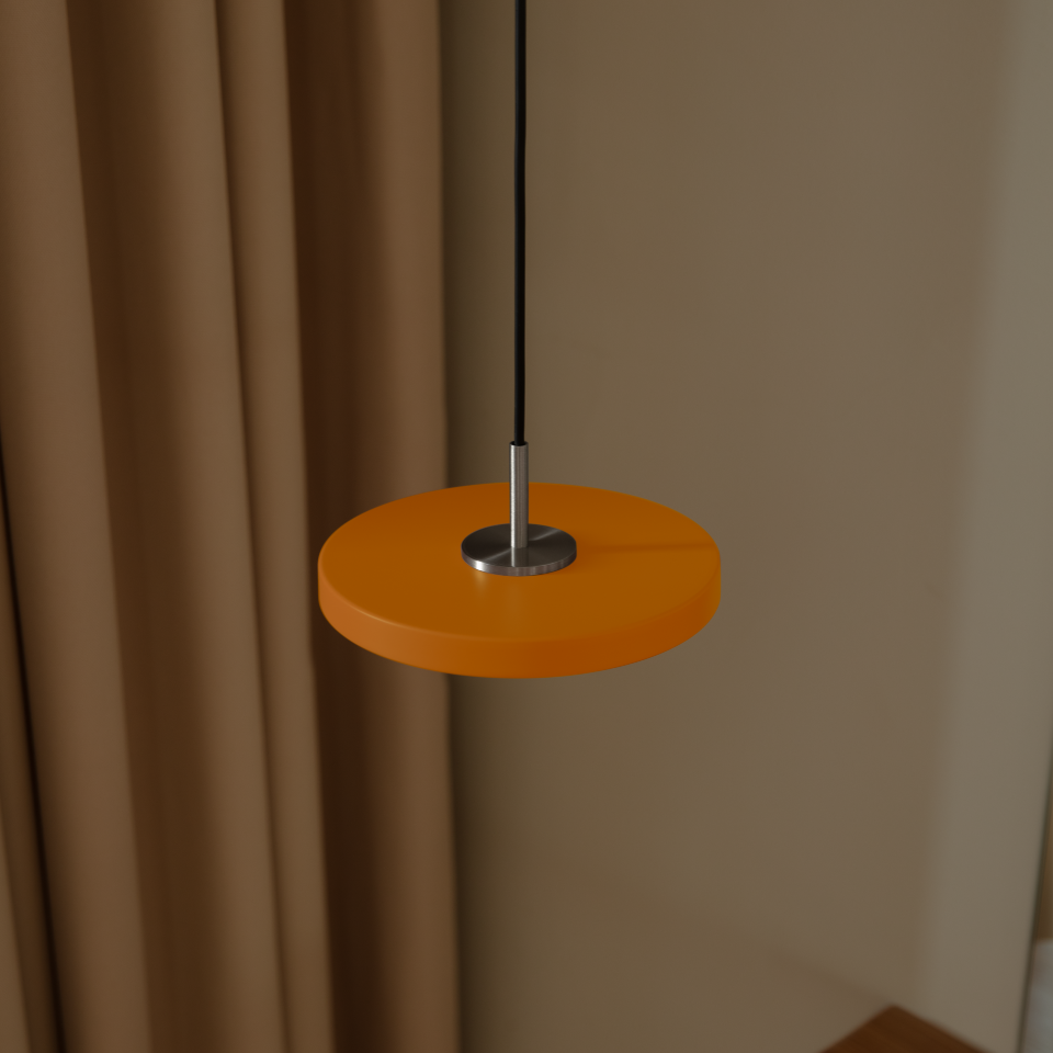 Asteria pendel, orange og stål • UMAGE