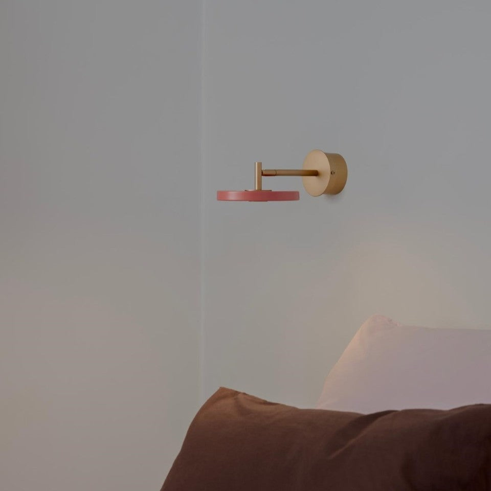 Asteria Wall væglampe (med hardwire add on), rose og messing • UMAGE