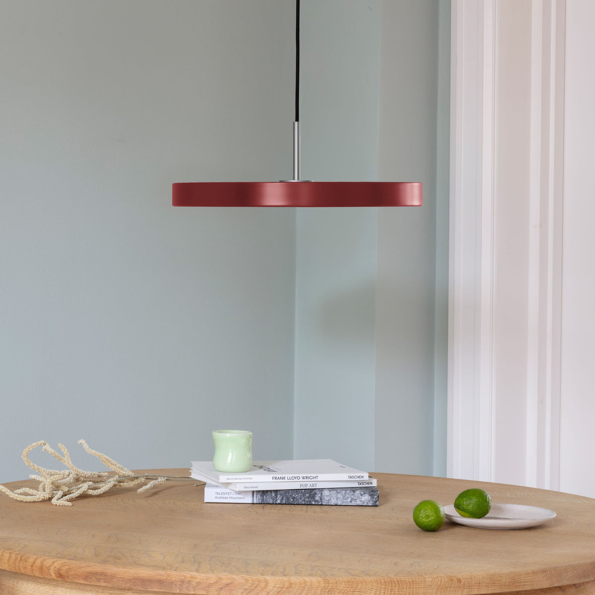 Asteria pendel, rød og stål • UMAGE - Copenhagenhomedesign