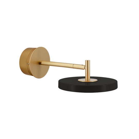 Asteria Wall væglampe (med hardwire add on), sort og messing • UMAGE