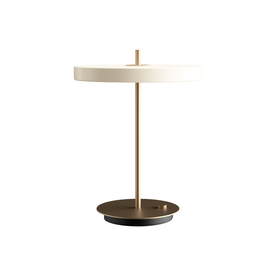 Asteria Table bordlampe, hvid og messing • UMAGE