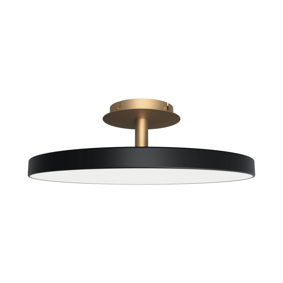 Asteria Up loftlampe, sort og messing • UMAGE