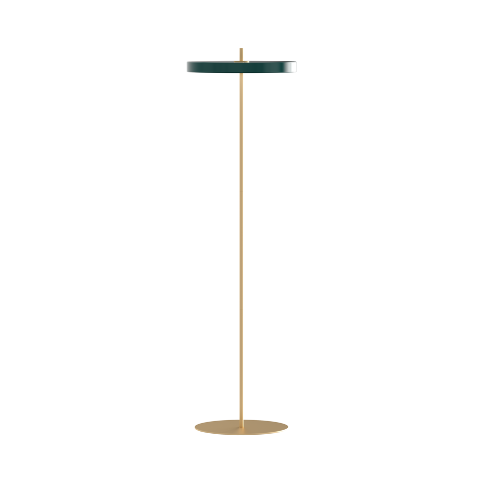 Asteria Floor gulvlampe, grøn og messing • UMAGE
