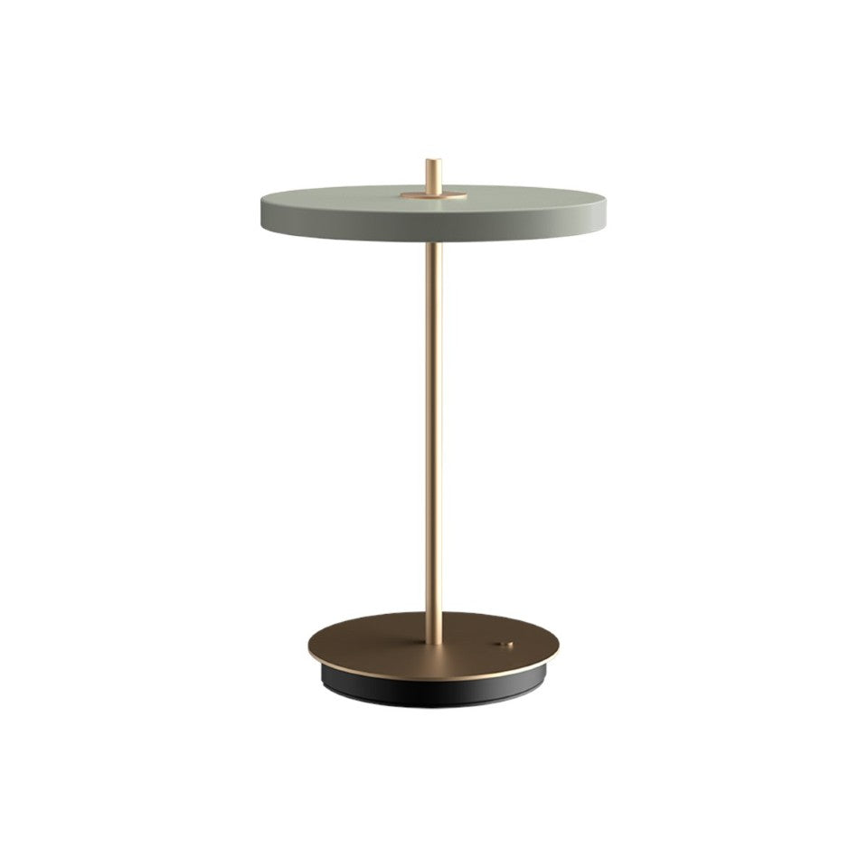 Asteria Move portable bordlampe, oliven og messing • UMAGE