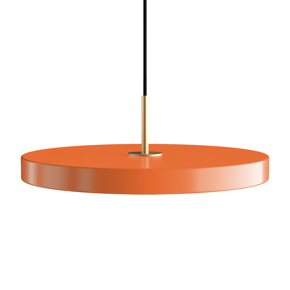 Asteria pendel, orange og messing • UMAGE