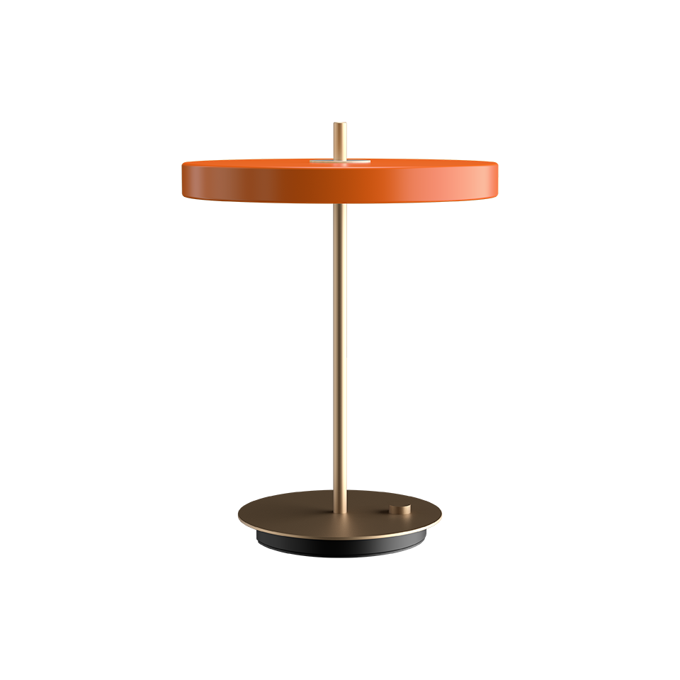Asteria Table bordlampe, orange og messing • UMAGE