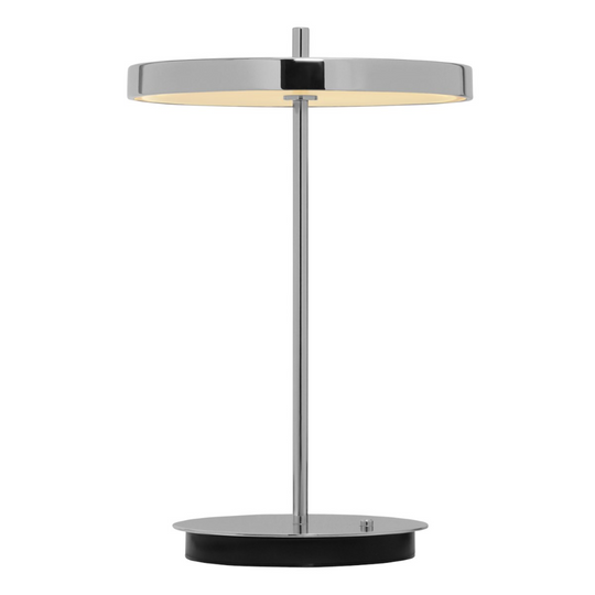 Asteria Move Monochrome, portable bordlampe, poleret stål • UMAGE