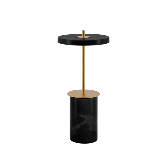 Asteria Move Mini, portable bordlampe, sort marmor • UMAGE