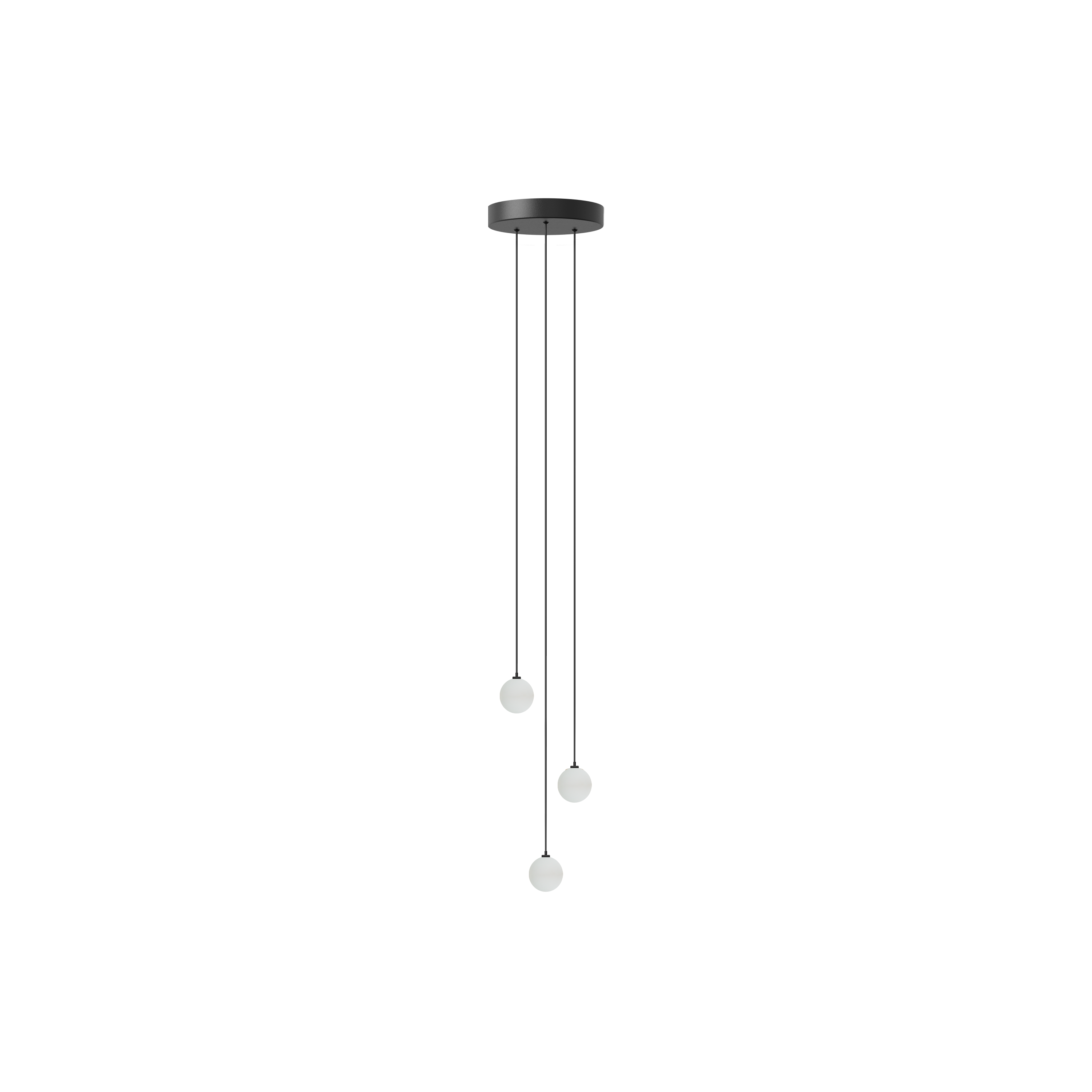 Rosette Mini Cluster 3, loftroset med ledning og fatning 3 x G4, sort • UMAGE