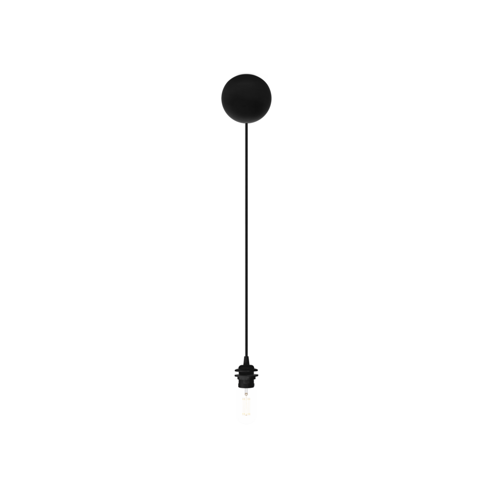 Canonball, baldakin med ledning og fatning E27, sort • UMAGE