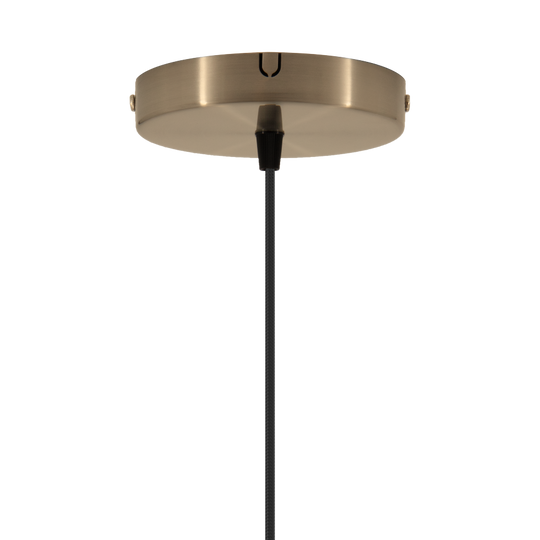 Rosette loftroset med ledning og fatning E27, børstet messing look • UMAGE