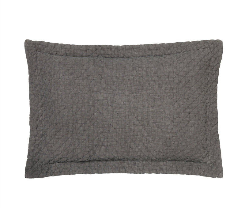 Flora Quilted Cotton pudebetræk - GRANIT • Cozy living