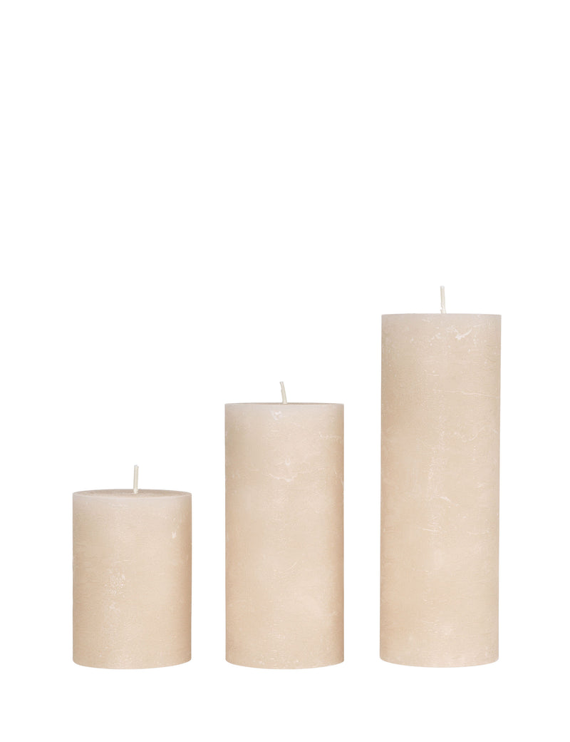 Rustic candle bloklys, diameter 7 cm - SHELLS • Cozy living
