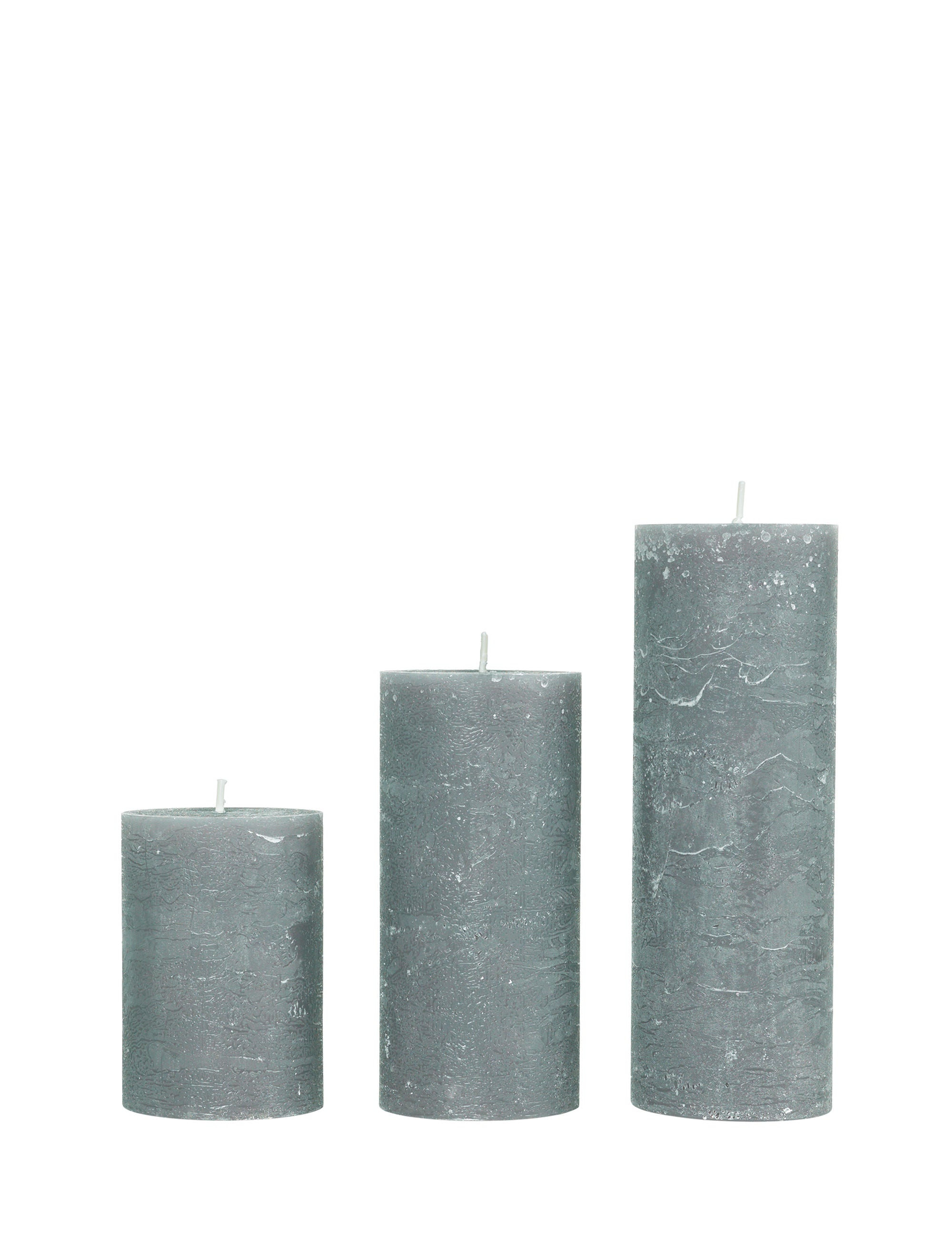 Rustic candle bloklys, diameter 7 cm - SLATE GREY • Cozy living