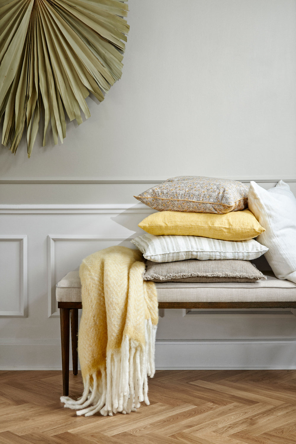 Mathea Throw plaid - Herringbone VINTAGE YELLOW  • Cozy living