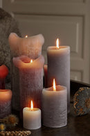 Rustic candle bloklys, diameter 10 cm - STONE • Cozy living
