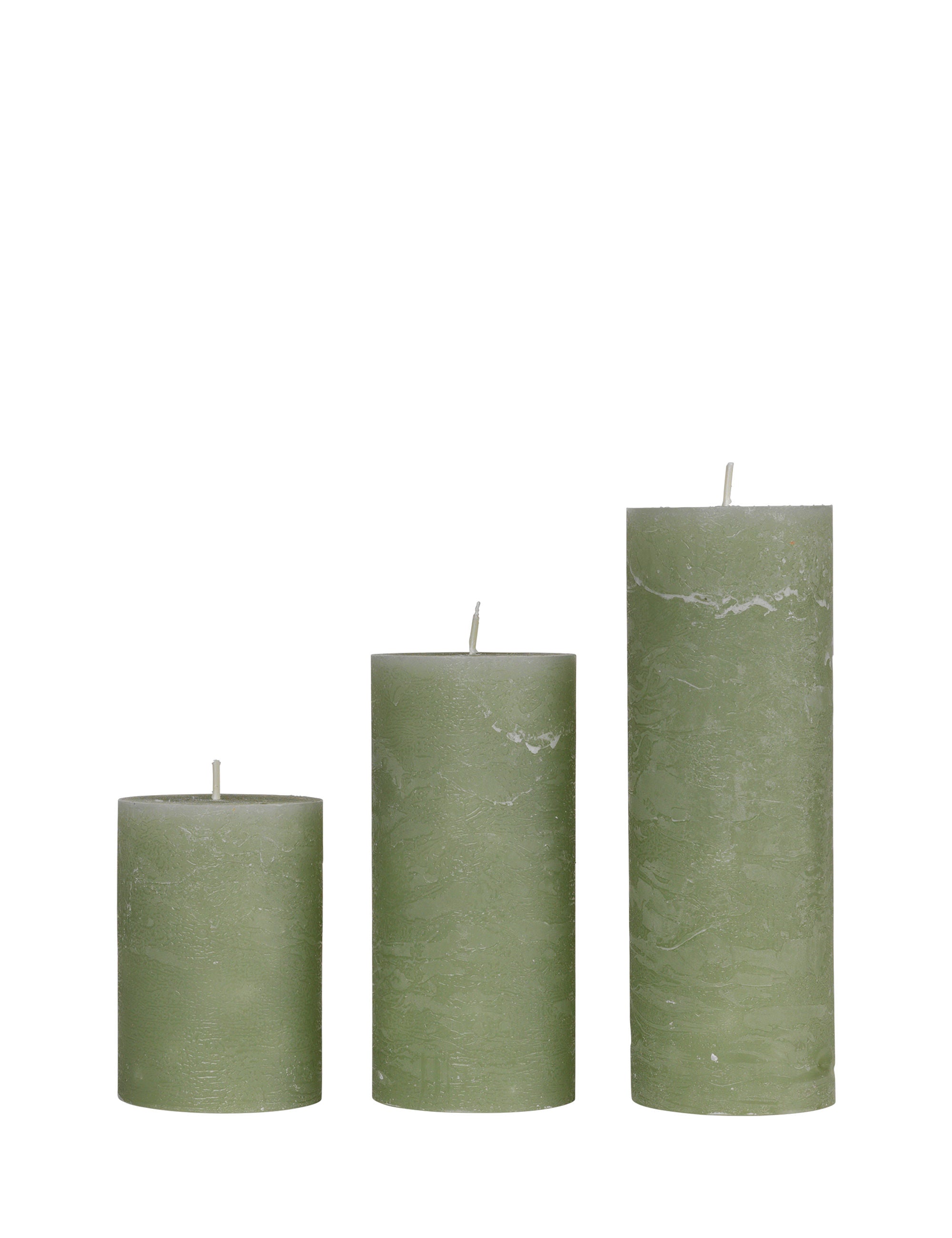 Rustic candle bloklys, diameter 7 cm - FORREST GREEN • Cozy living