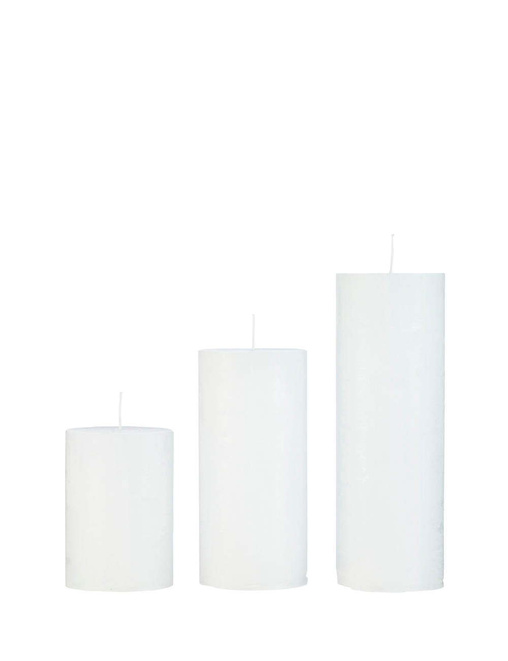 Rustic candle bloklys, diameter 7 cm - WHITE • Cozy living